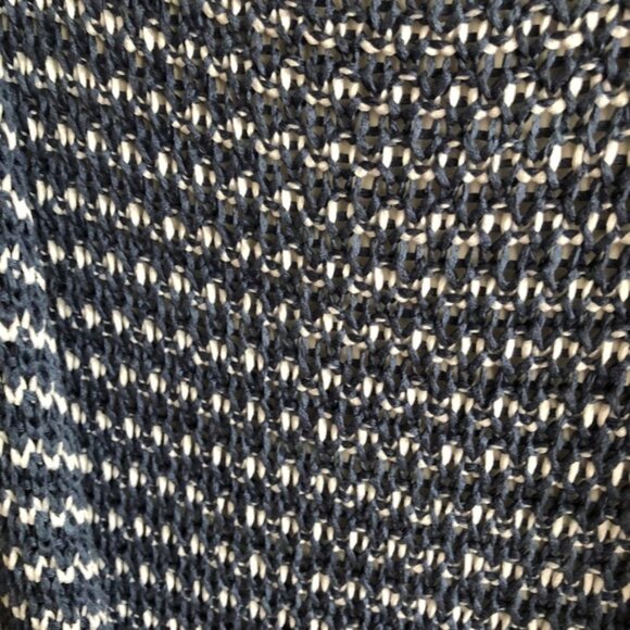 Iperico Made in Italy Fringe Cardigan Vest Medium Blue White Boho - Picture 7 of 9